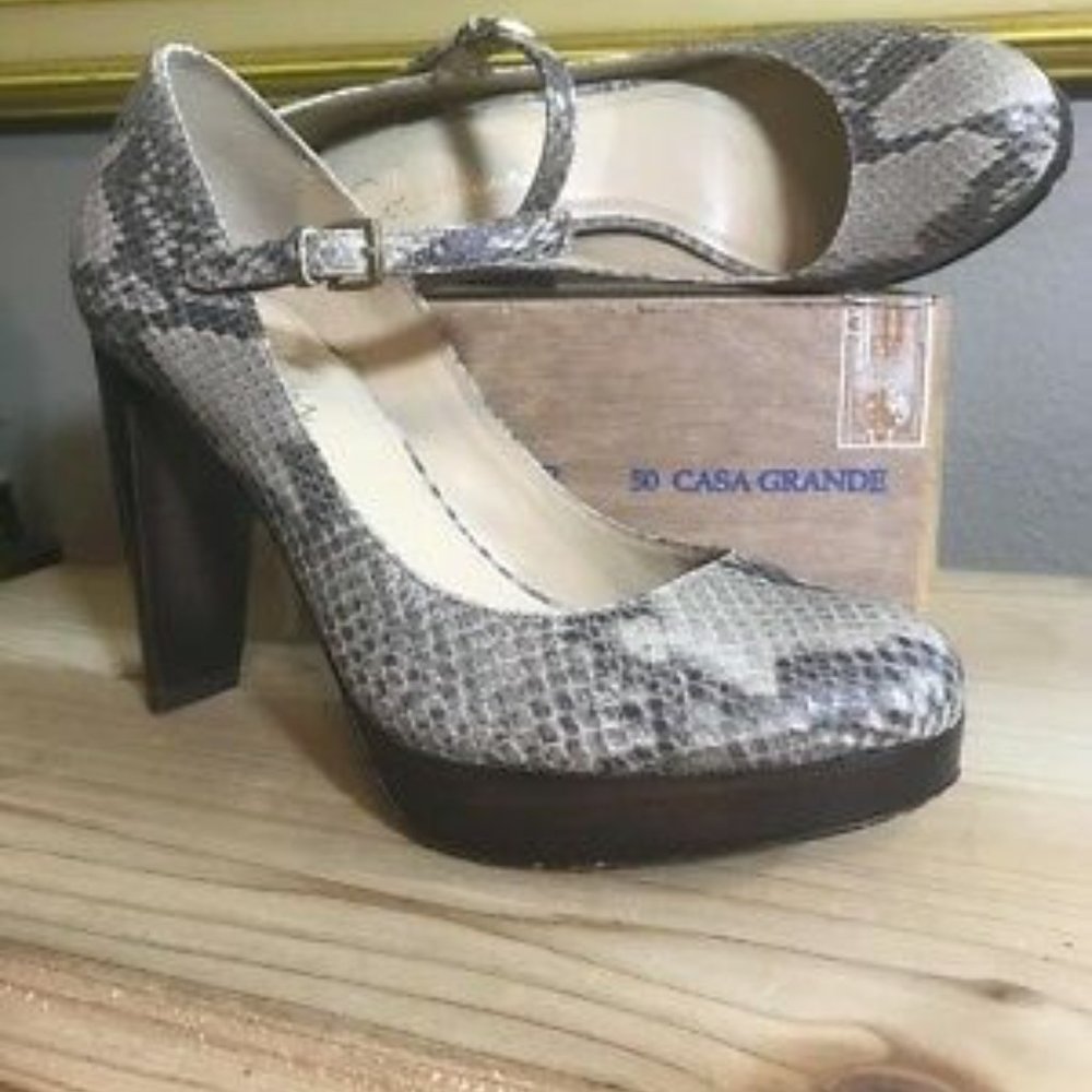 Snakeskin Cole Haan Mary Jane pumps